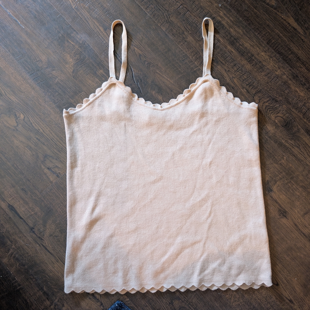 Blu Pepper Cream Scalloped Camisole